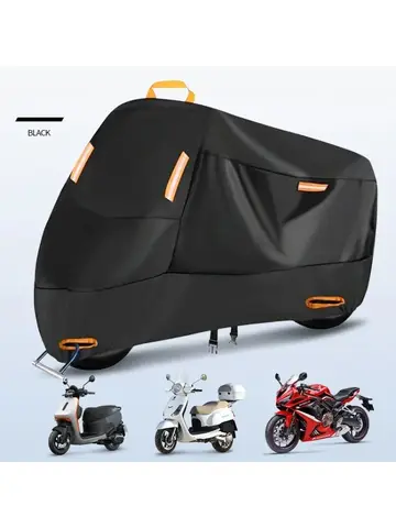 Motorcycle Cover Outdoor Waterproof Motorcycle Tarpaulin Thickened Polyester UV Protective Cover for Motorcycle Scooters