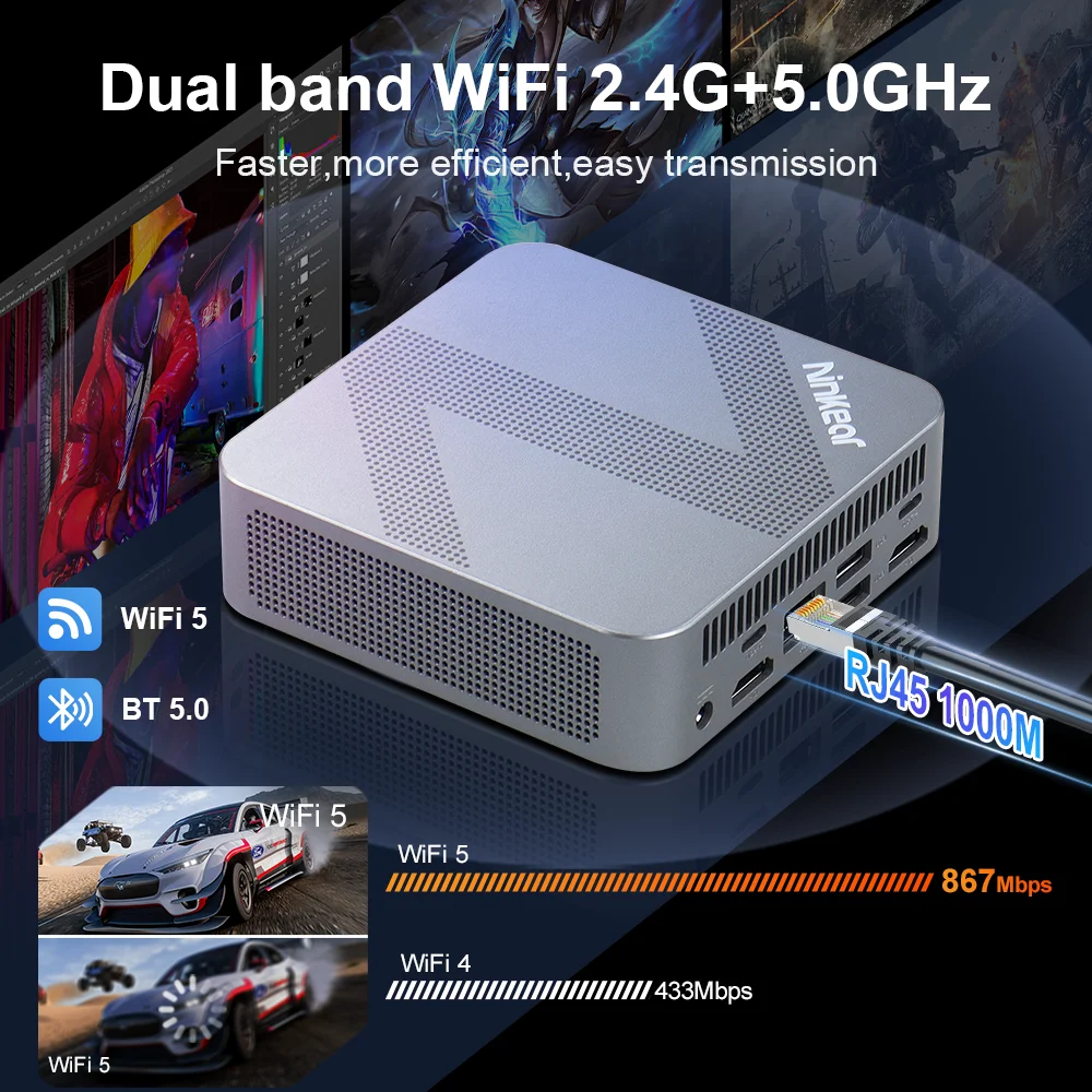 معالج Ninkear N10 Pro Mini PC Intel Twin Lake N150 LPDDR4 16GB RAM 1TB ROM Windows 11 Pro WiFi 5 BT5.0 كمبيوتر مكتبي