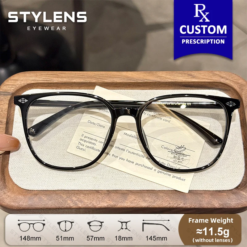 STYLENS Minimalist Anti-Reflection Myopia Glasses Women Anti Blue Light Classic Prescription Glasses Custom Progressive Eyewear