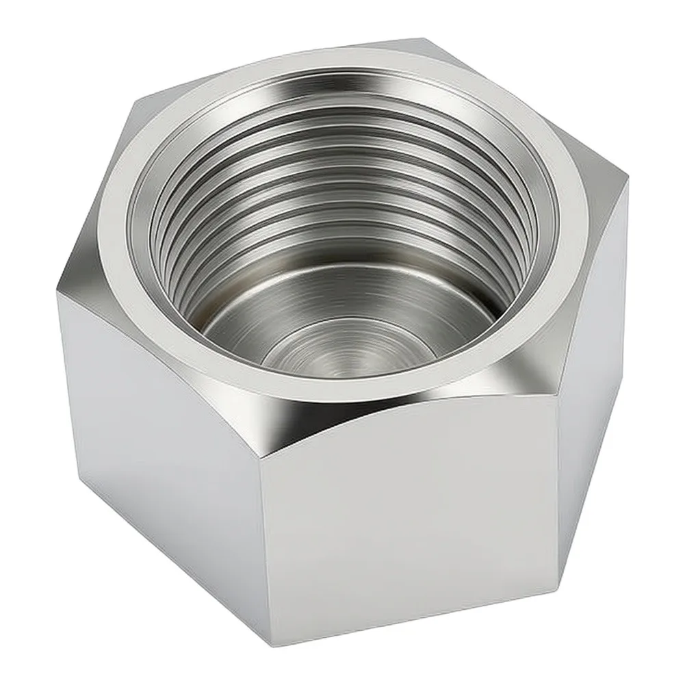 304 Stainless Steel Hex Cap Fitting G1 1/2 with 1-12 NPT Internal Thread for Industrial and Residential Piping