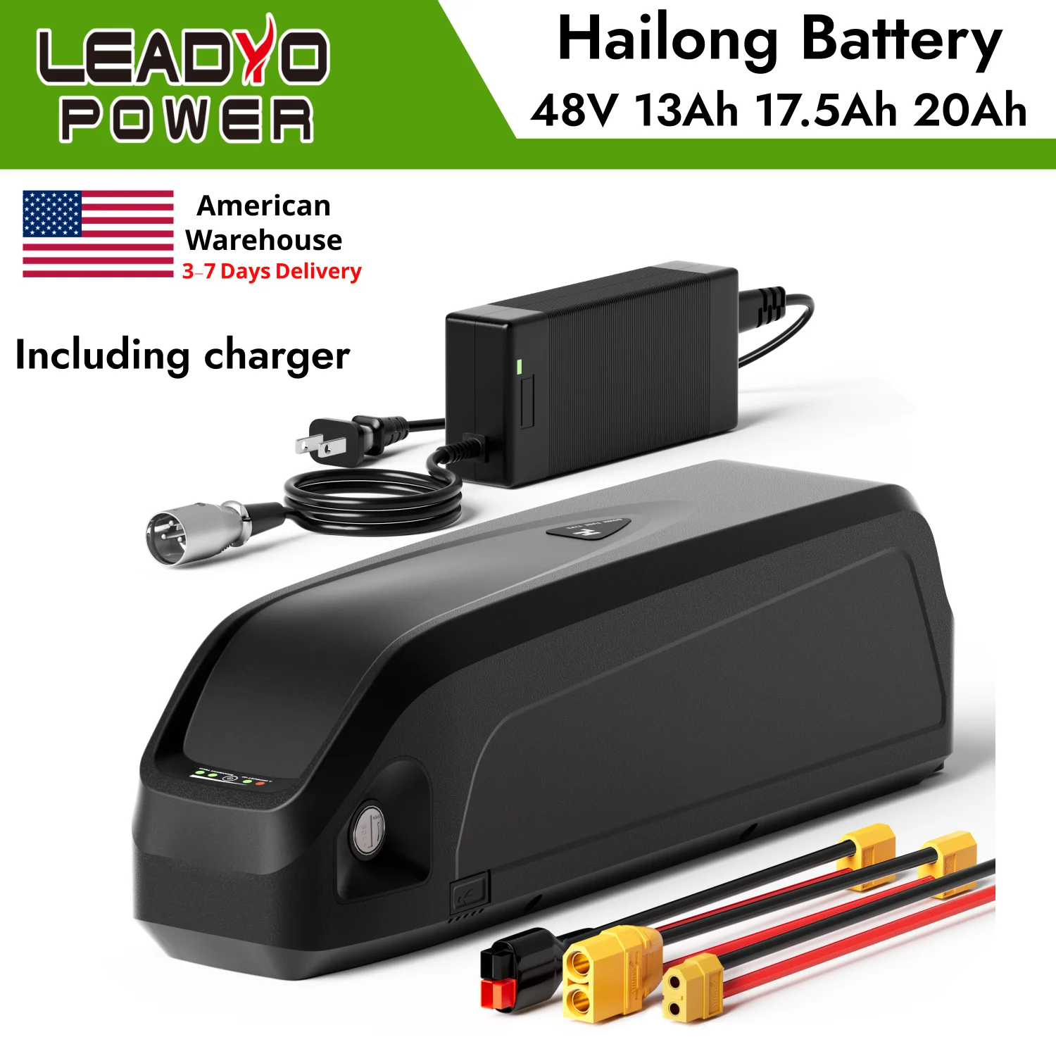 

13Ah 17.5Ah 20AH 48V EBike Battery Hailong Electric Bicycle Lithium Battery with 2A Charger for Bafang 750W 1000W 1500W Motor