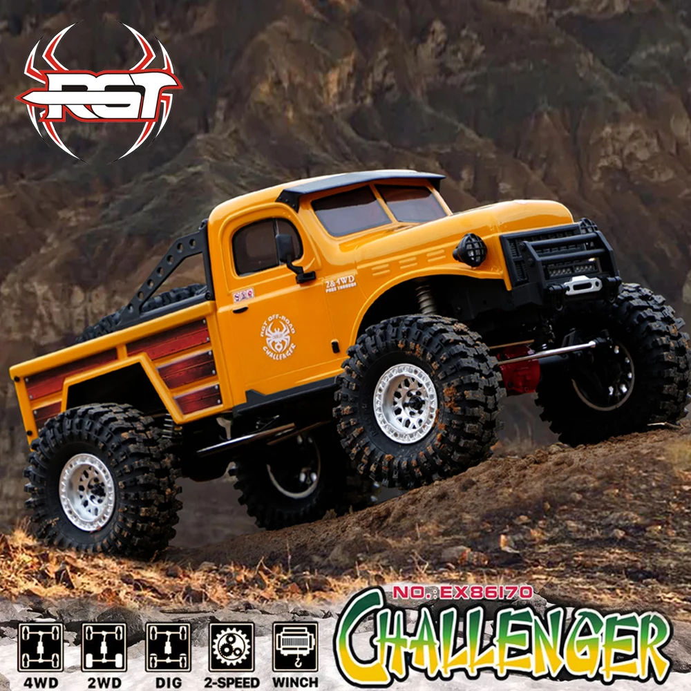 RGT 1/10 EX86170 Challenger 4WD RTR RC Crawler Car 2.4G Electric Remote Control Rock Buggy Off-road Vehicle Cars Without Battery