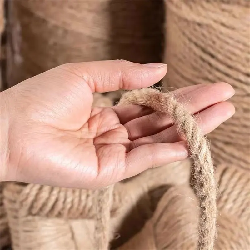 10M 4mm-16mm Jute Rope Vintage Hand Woven Thick Twine Rope for DIY Gardening Party Wedding Cat Scratching Post  Home Decor Cords