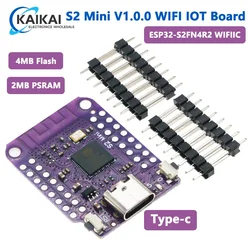 S2 Mini V1.0.0 WIFI IOT Board based ESP32-S2FN4R2 ESP32-S2 4MB FLASH 2MB PSRAM MicroPython Arduino Compatible Development Board