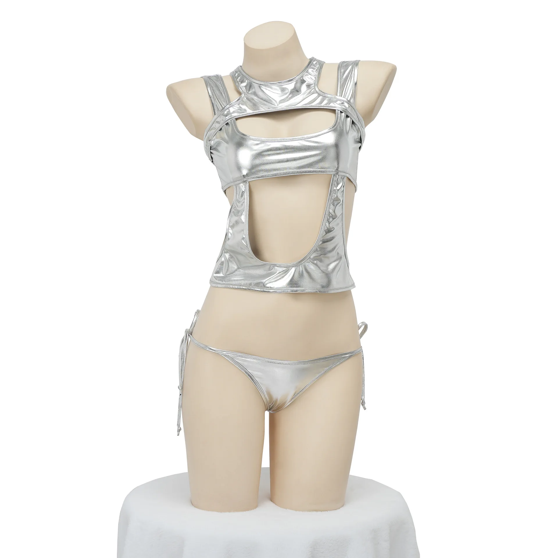 

Аниме лазерный жилет будущий робот косплей костюм сексуальный полый светоотражающий жилет бикини костюм сексуальный полый аниме светоотражающий жилет Christma