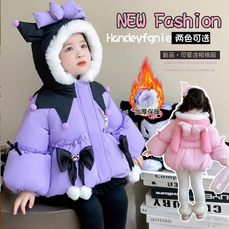 

Sanrio Kuromi Kid Cotton-Padded Clothes Kawaii Y2K Anime Children's Clothing Girl Winter Girls Kids Down Jacket Girls Overalls