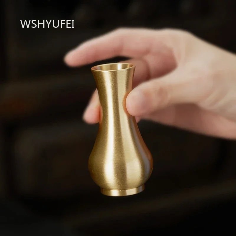 2pcs Metal Water Purification Vase Water Cup for Buddha Worship Flower Arrangement Small Flower Utensils Tea Room Decorations