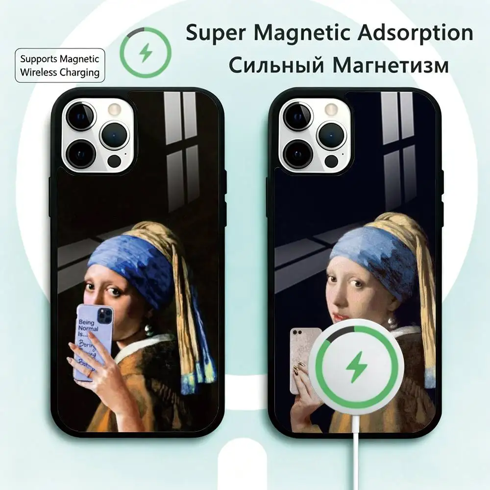 

Girl With A Pearl Earring Vermeer Phone CaseFor iPhone17,16,15,14,13,12,11 Plus,Pro Magnetic Supports Magnetic Wireless Charging