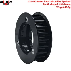 22T Belt Wheel Bike Freewheel for HDT-8M-12 Belt Drive Wheel HG Tower Base Aluminum Alloy Belt Pulley Flywheel Belt Width 14mm