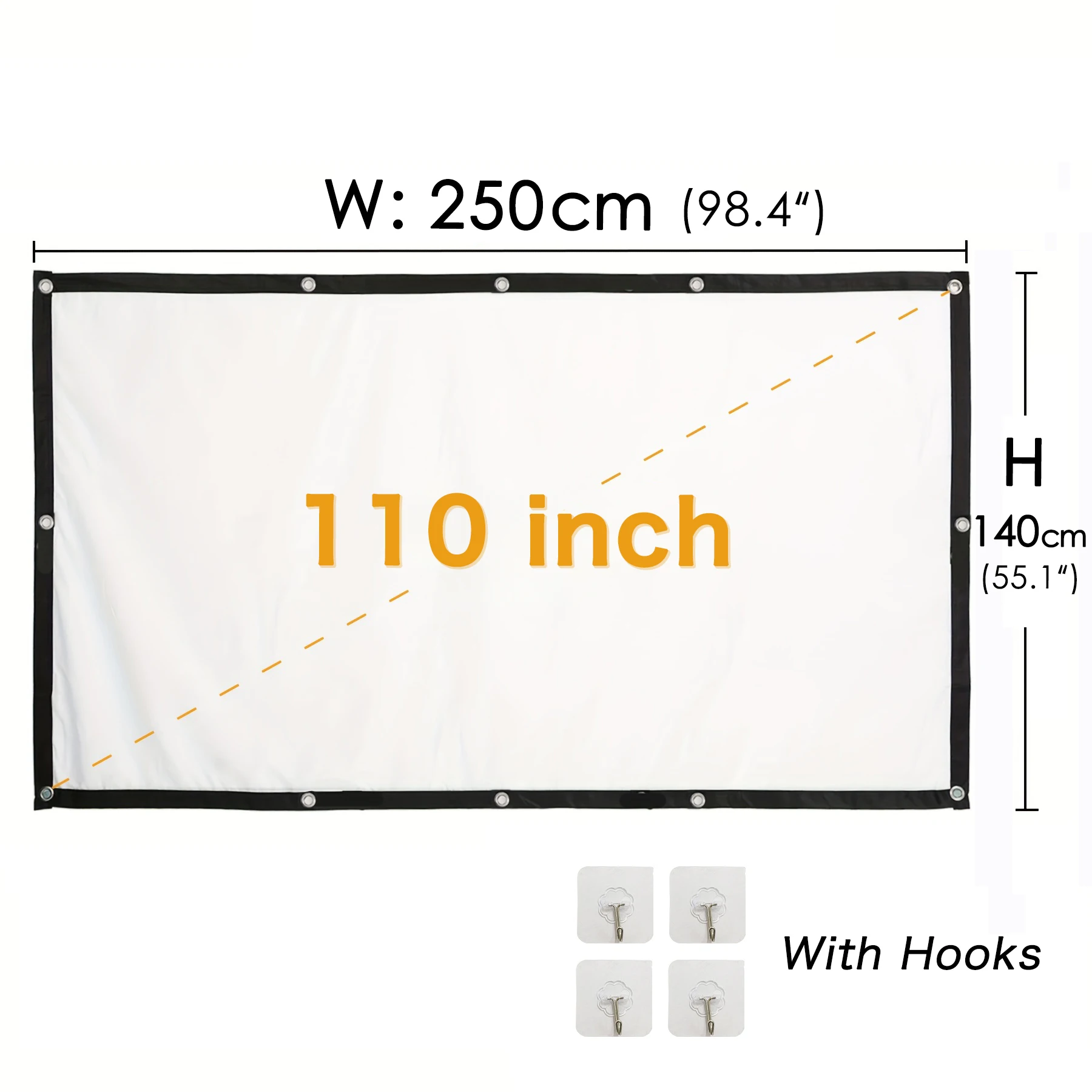 Draagbare projectorscherm 16:9 Wit Opvouwbaar Grijs Projectie Home Cinema Huis Binnen Buiten Theater 4K HD 1080P Voor HY300