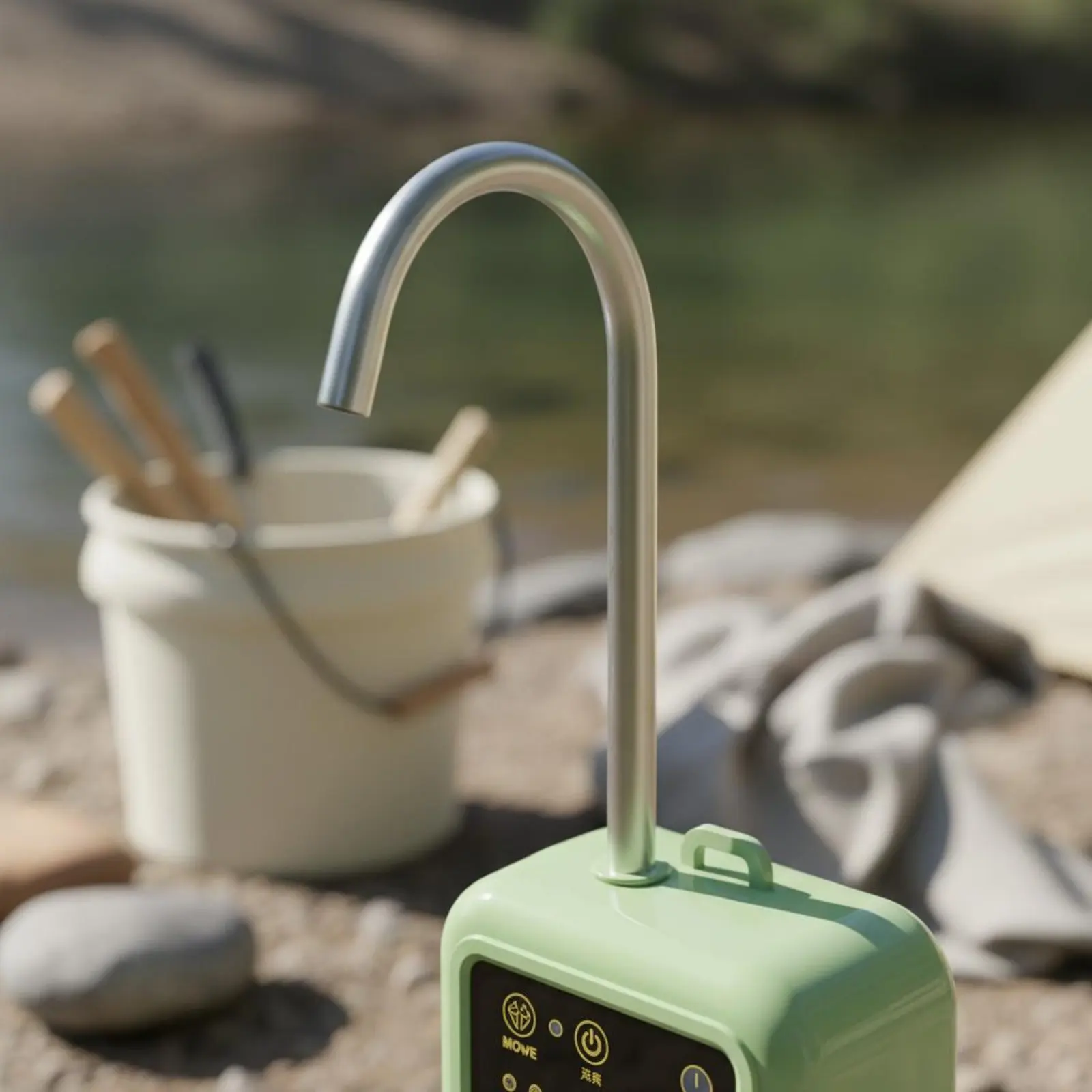 Portable Electric Water Pump Built-in Light USB Water Pump Outdoor Gear Hands Unrestricted for Camping, Hand Washing
