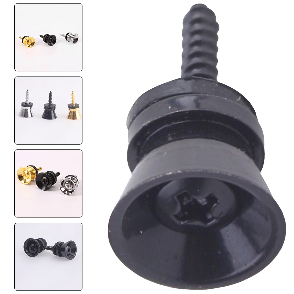 

2pcs Guitar Strap Locks Metal End Pins Bass Fasteners Anti-Falling Instrument Strap Buckles for Electric Acoustic Guitars Bass