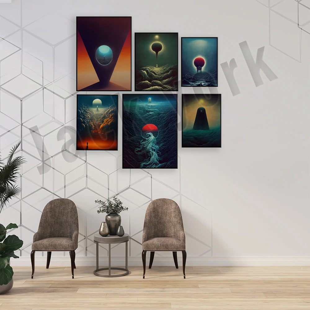 ملصق Zdzislied Beksiansk، مطبوعات Beksinski، الفن البولندي، مطبوعات فنية سريالية، ديكور فني جداري قوطي للمنزل، مطبوعات فنية داكنة