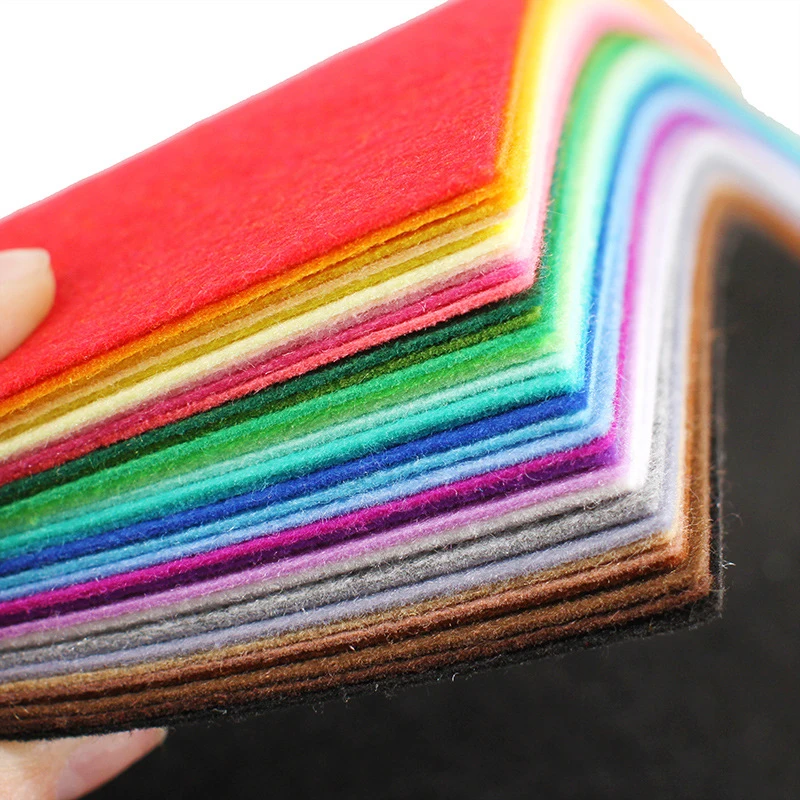 20/40Pcs DIY Nonwoven Felt Fabric 10x10cm Patchwork Cloth Bundle for Kids Scrapbooking