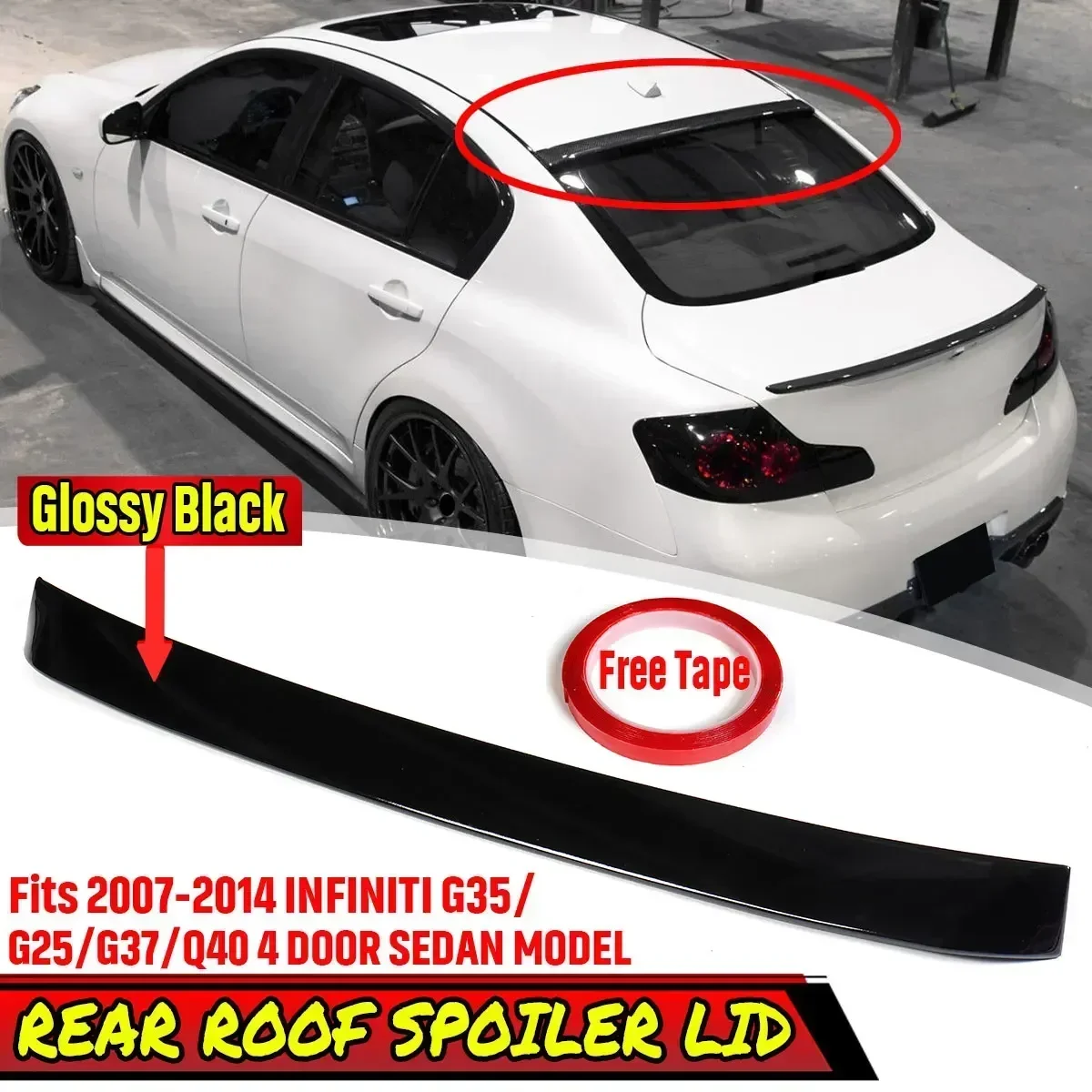 High Quality Rear Roof Spoiler Wing Lip For INFINITI G35 G25 G37 Q40 4 Dr Sedan 2007-2014 Rear Trunk Spoiler Wing Lip Extension