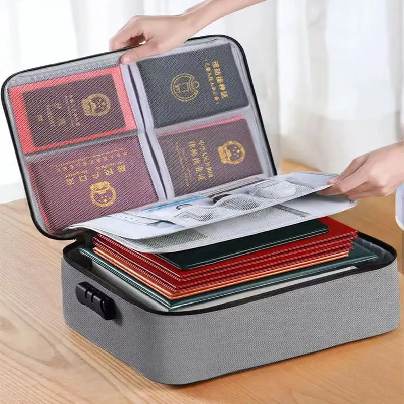 Multi-Layered Home Document Storage Bag Important File Organizer Birth Certificate Household Archiving Card Holder
