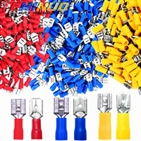 60/80pcs male female insulated spade connector, 6.3mm 1/4\