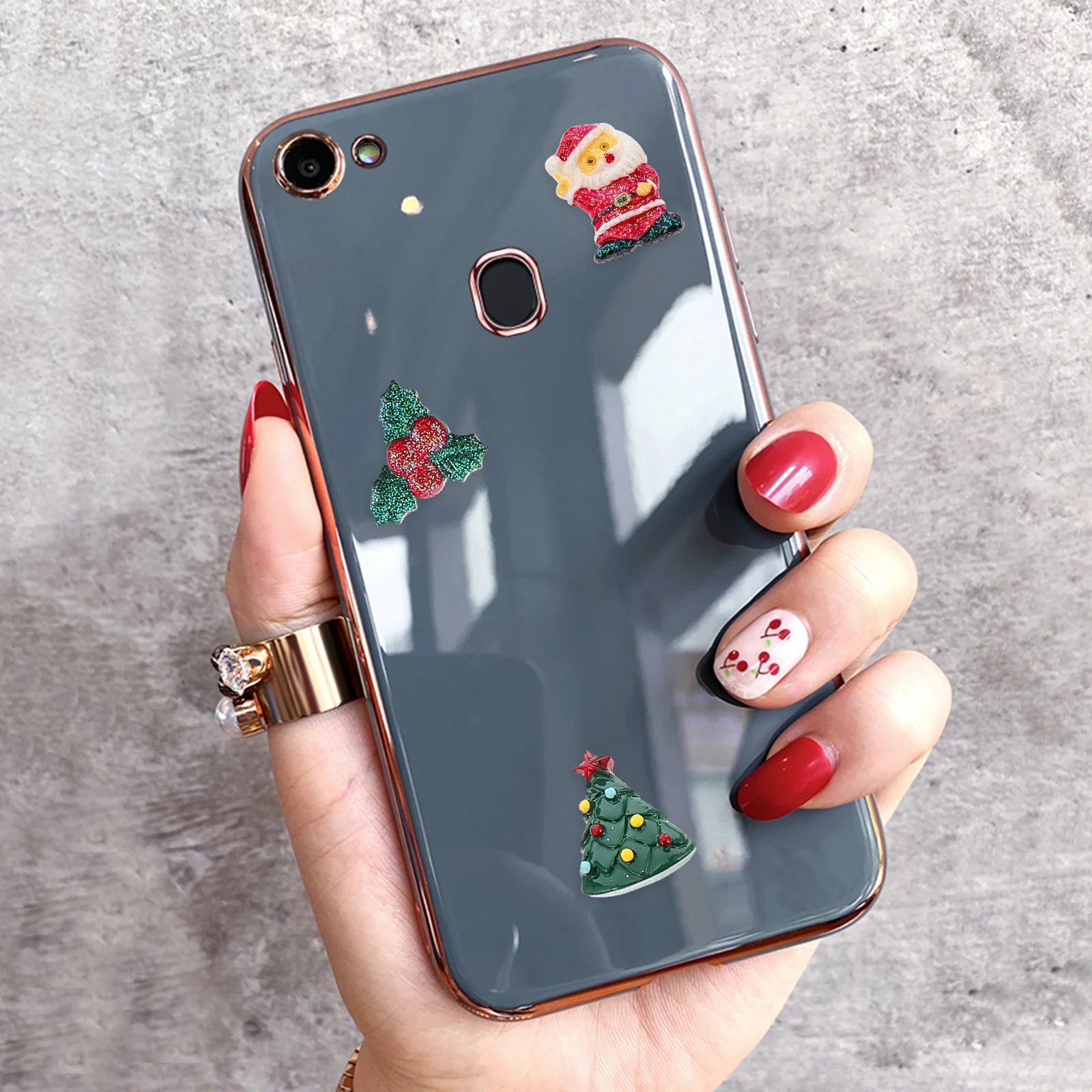 

100 шт., рождественские подвески из смолы «сделай сам», плоская задняя часть, разные формы, цвета, прочные украшения ручной работы, рождественские рождественские подвески из смолы