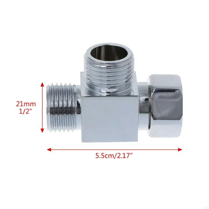 N84C "3Way Diverter خرطوم تركيب ل t adapter حمام Connector Chrome-Pl