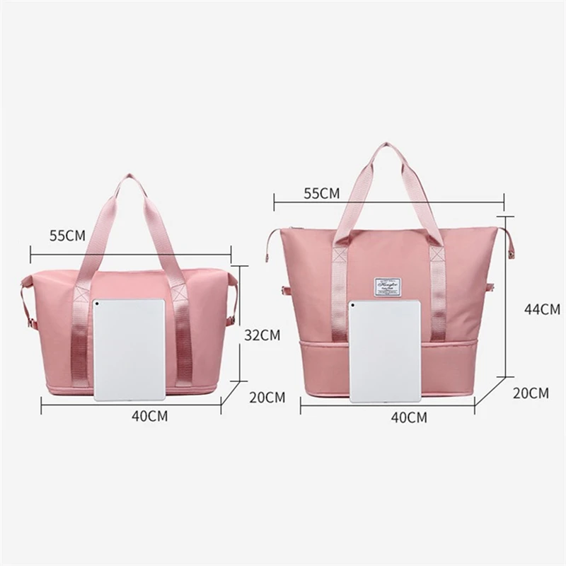 Travel Bag Women Shoulder Bag Quality Casual Handbag Double Zipper Expansion Bag Large Female Bag Fashion Luggage Bag Wholesale