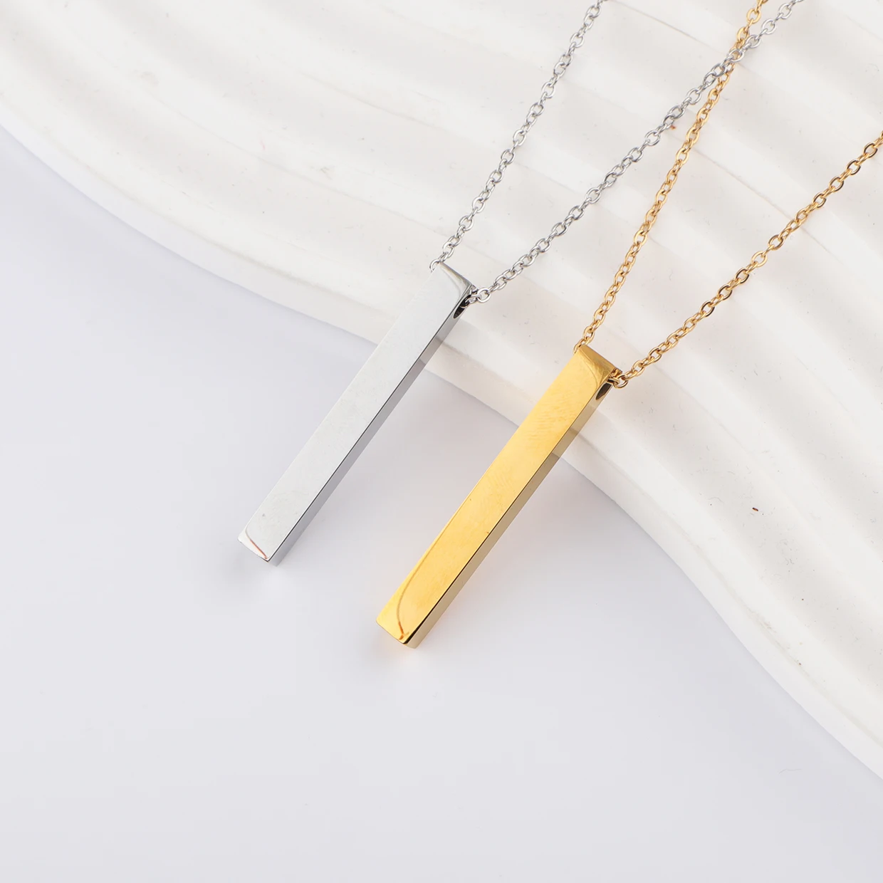 10 piezas/lote de colgantes de barra cuadrada de acero inoxidable, pulidos a espejo, con diseño de rectángulo 3D, para collar, para hombres y mujeres, joyería DIY.