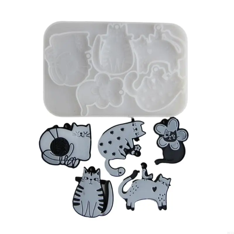 

Cats Pendant Moulds Silicone Keychain Molds for Resin Earrings and Pendant 964A