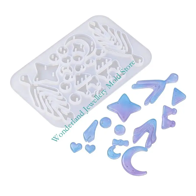 DIY Resin Jewelry Mold Set, Silicone Multi Cavity Casting Mold for Pendants, Earrings, Charms and Handmade Craft Projects