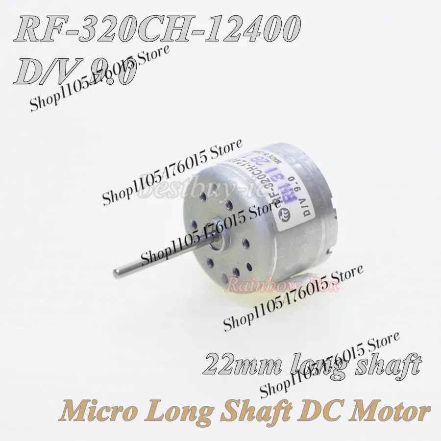 RF-320CH-12400 Long Shaft Micro DC Motor, 310 Series 3.0V-9.0V Mini Electric Motor For CD DVD Player Household Equipment