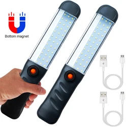 Luz LED de trabajo recargable, Base magnética, impermeable, 3 modos, linterna LED, luz de inspección para reparación de automóviles, hogar, exterior