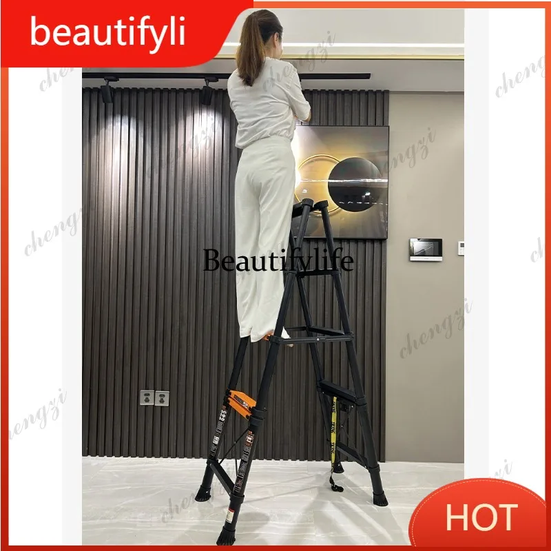A139 thickened aluminum alloy telescopic ladder folding herringbone portable engineering ladder stool anti-skid