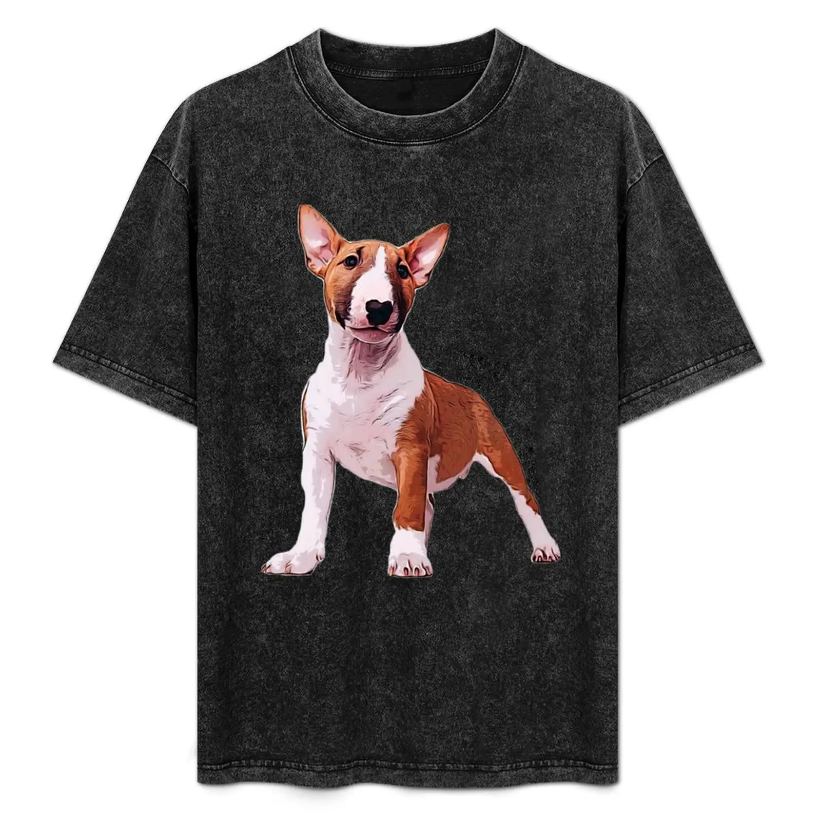 

Bull Terrier Mini Puppy Dog T-Shirt Work Short Sleeve Cotton Top