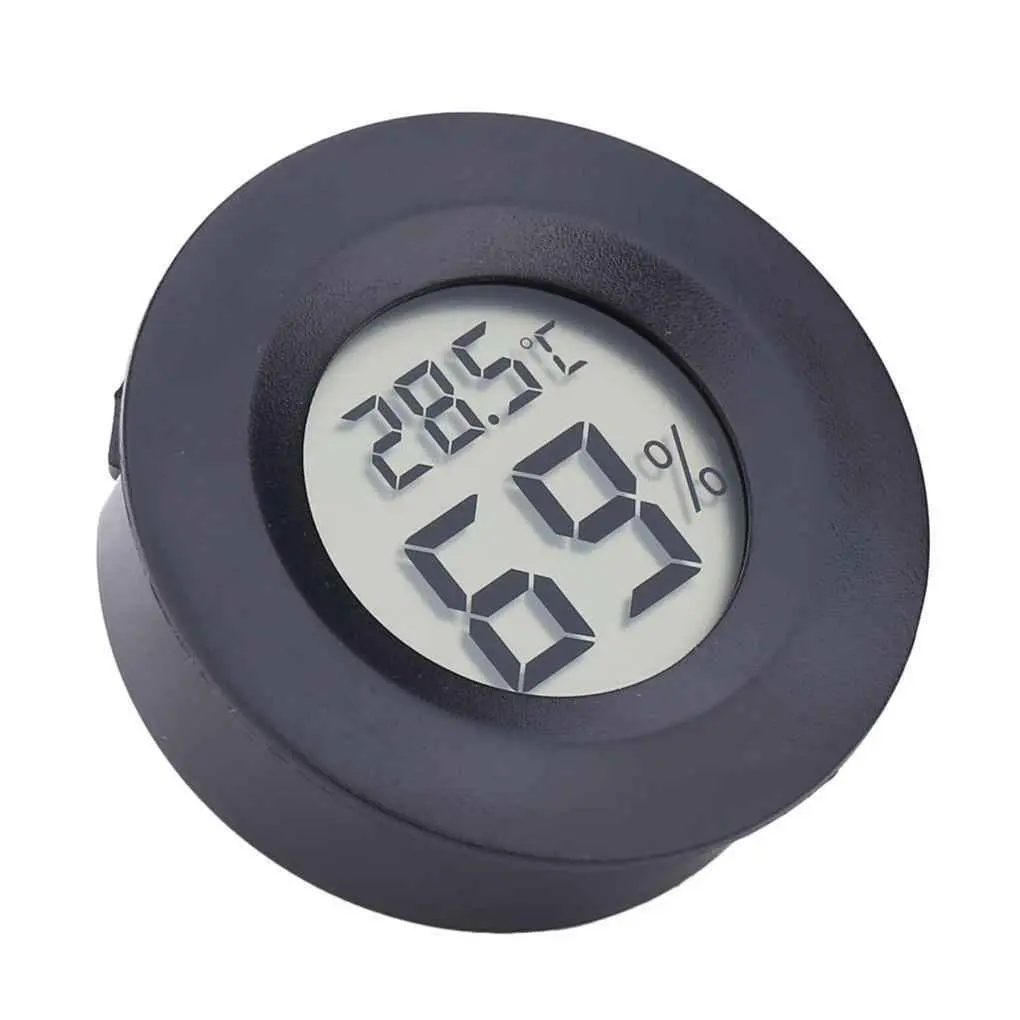 

Small Indoor Thermometers Hygrometer Round Shape with C/F Selection Digital Temperature Humidity Meter Black , White , Gold