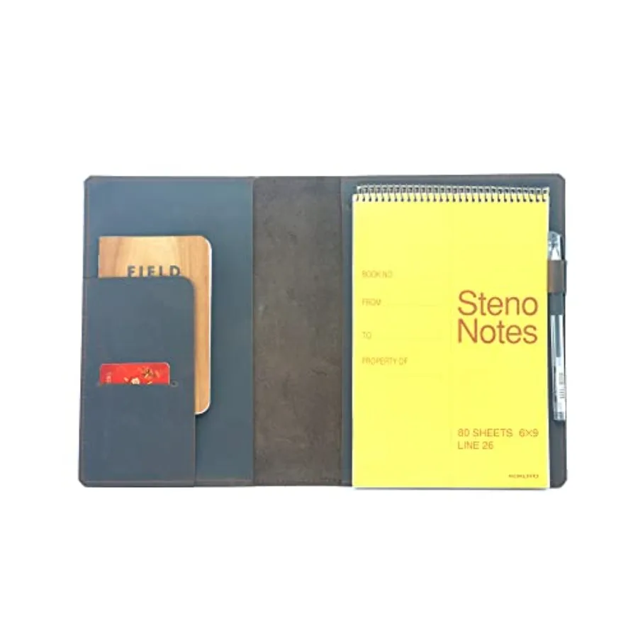 

Leather Cover Compatible With Rocketbook Flip Executive 6" x 8.8", Top Steno Notes 6" x 9" Spiral Notebooks Distressed Genuine