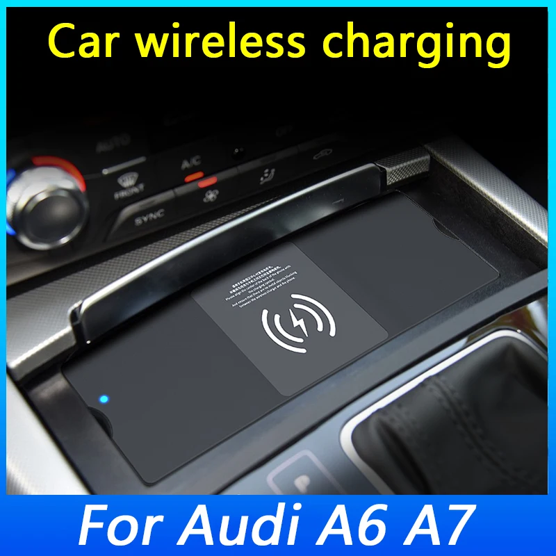 LOYEUANR 15W Bezprzewodowa płytka ładująca do Audi A6 C7 A7 S6 RS6 S7 RS7 2011-2018 ładowarka do telefonu uchwyt na telefon usb szybkie ładowanie wykończenie