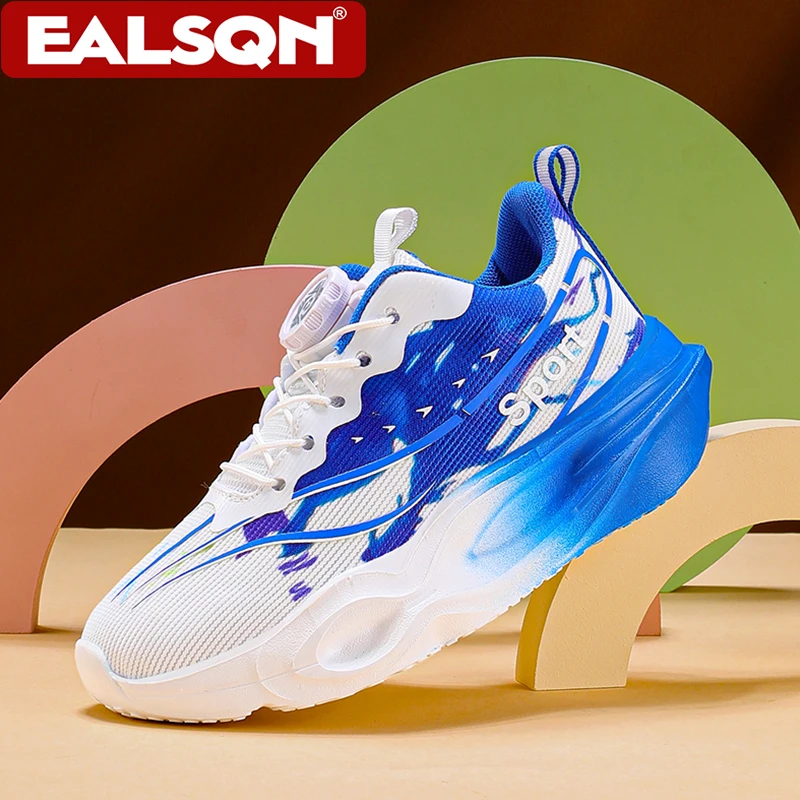 Fashion Kids Running Shoes Boys Breathable Mesh Sneakers Lightweight Soft Sole Non‑Slip Children Sports Shoes For School Walking