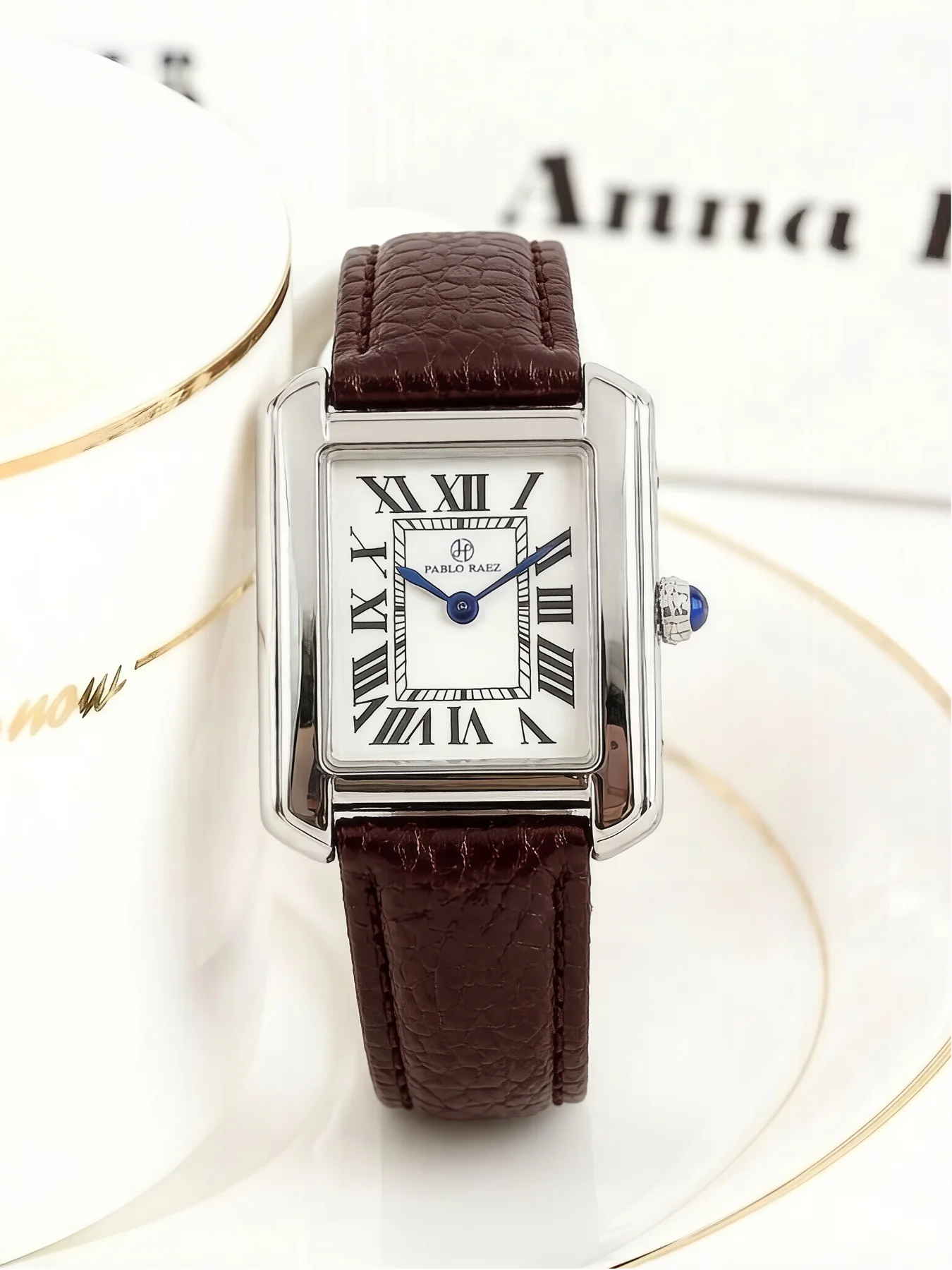 

PABLO RAEZ Luxury Women's Watch Leather Strap Stainless Steel Dial Roman numerals Waterproof Watch Elegant Women's Festival Gift