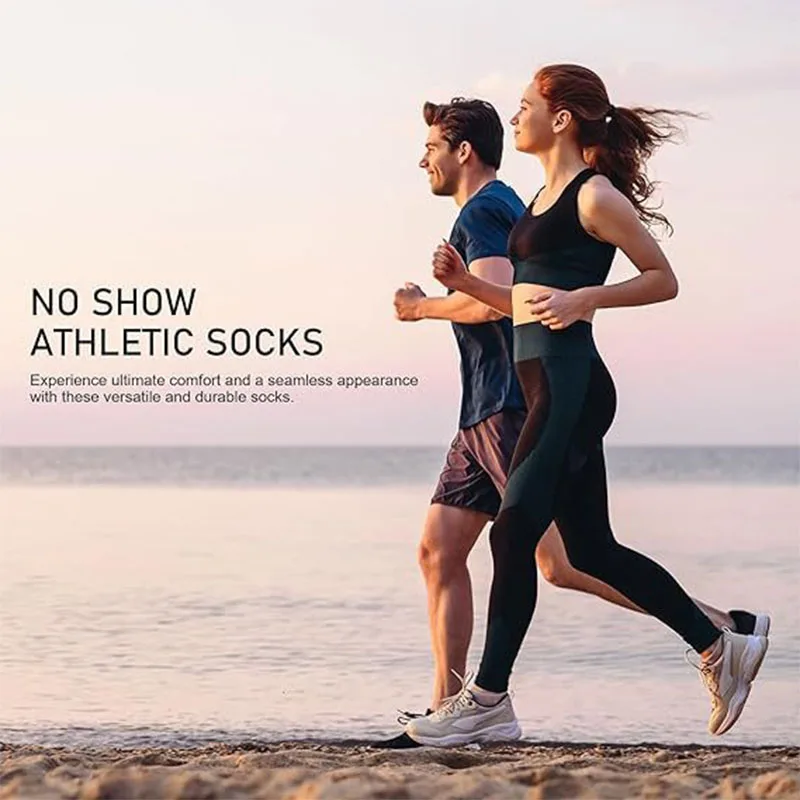 5 أزواج من الجوارب الرقيقة ذات الحجم الكبير للجنسين والتي تسمح بمرور الهواء وجوارب رقيقة للجري عند الكاحل
