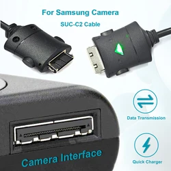 SUC-C2 USB Charging Cable Data Transfer Cord Replacement for Samsung Digital Camera NV3 NV5 NV7 I5 I6 I7 I70 NV20 L70 L73 L74 L7