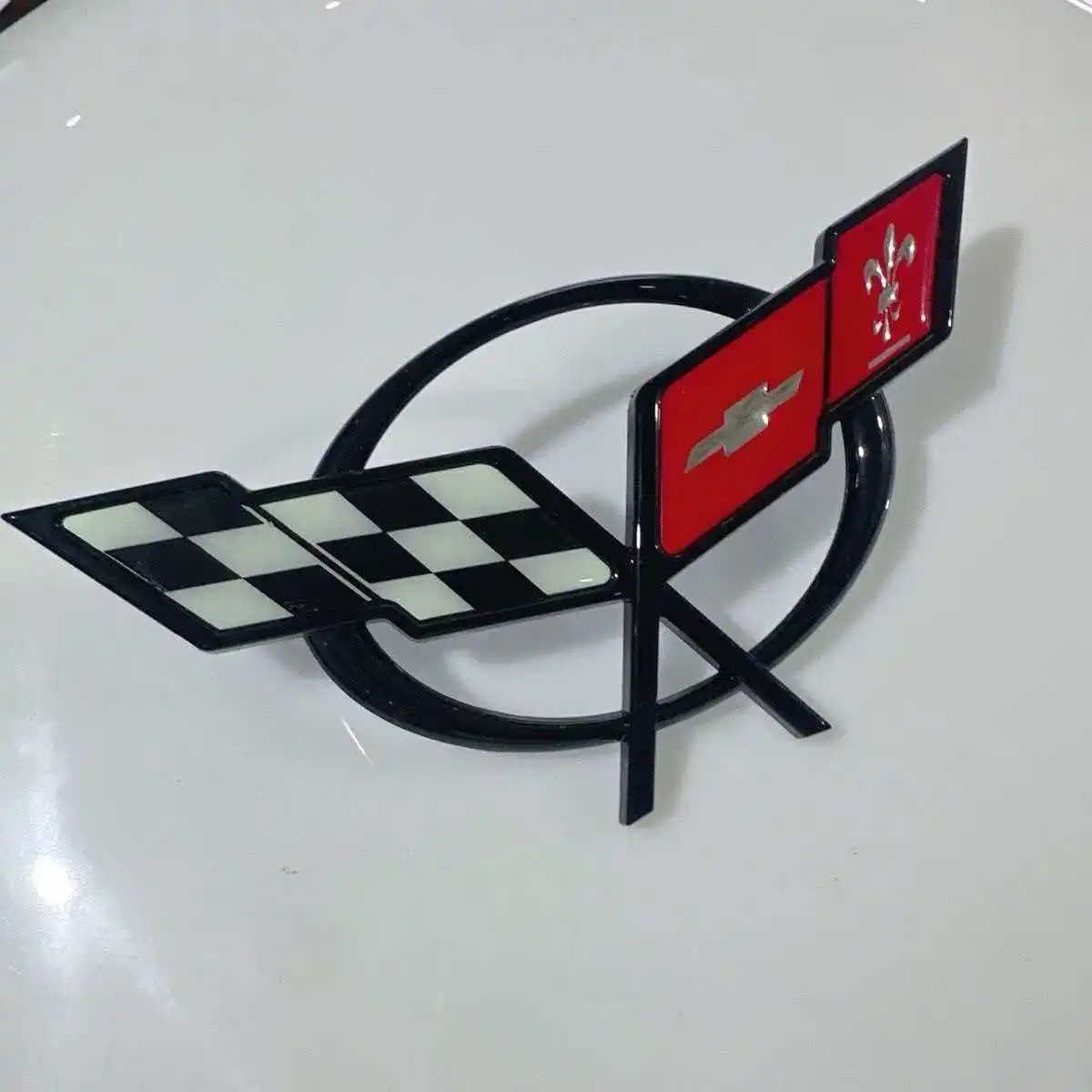 Emblema Adhesivo 3D ABS para Maletero Trasero de Coche Chevrolet Corvette 60 Years Camaro Aveo Cruze Malibu Captiva Trax Niva Captiva