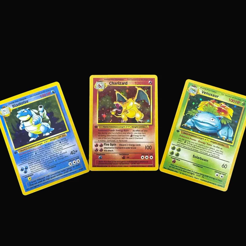 

Набор коллекционных карточек Pokemon 1999 года (1-е издание) с Чаризардом, Бластойзом, Венузавром, голографические, аниме, подарок