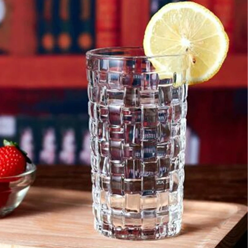 330ml/410ml Wine Glass Weave Patterns Colin Cup Cocktail Rocks Glasses Tumblers Transparent Coffee Cups Household Beverage Cup