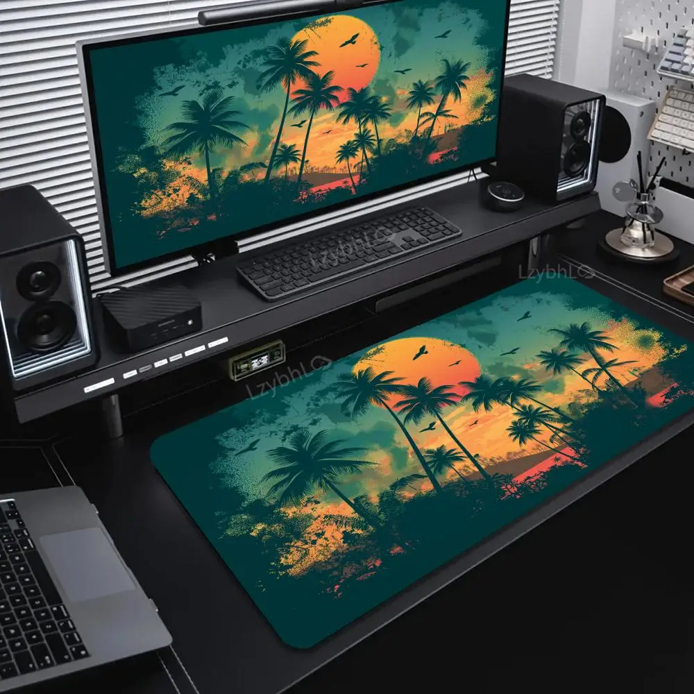 لوحة ماوس على شكل قمر بمناظر طبيعية كبيرة لوحة ماوس ألعاب مطاطية مضادة للانزلاق مقاس XXL ملحقات كمبيوتر مكتبية للألعاب حصيرة مكتبية ممتدة #1