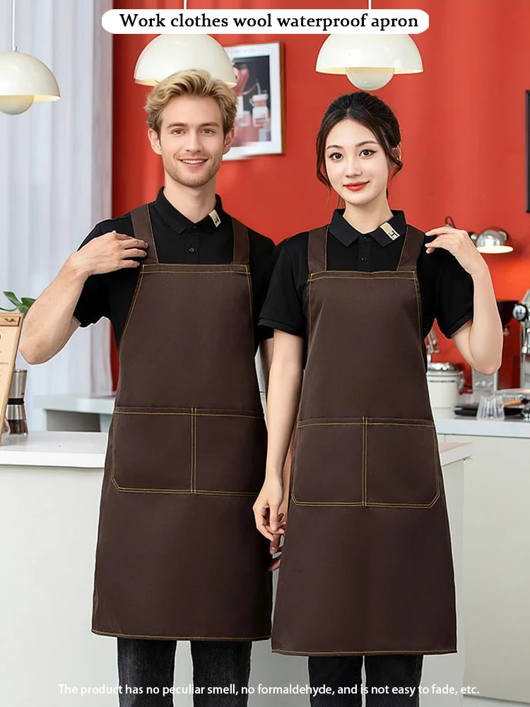 プロ仕様ツイルワークエプロン - 防水、長持ちする汚れ・摩耗に強い、レストラン・カフェ・食品サービス業界向け