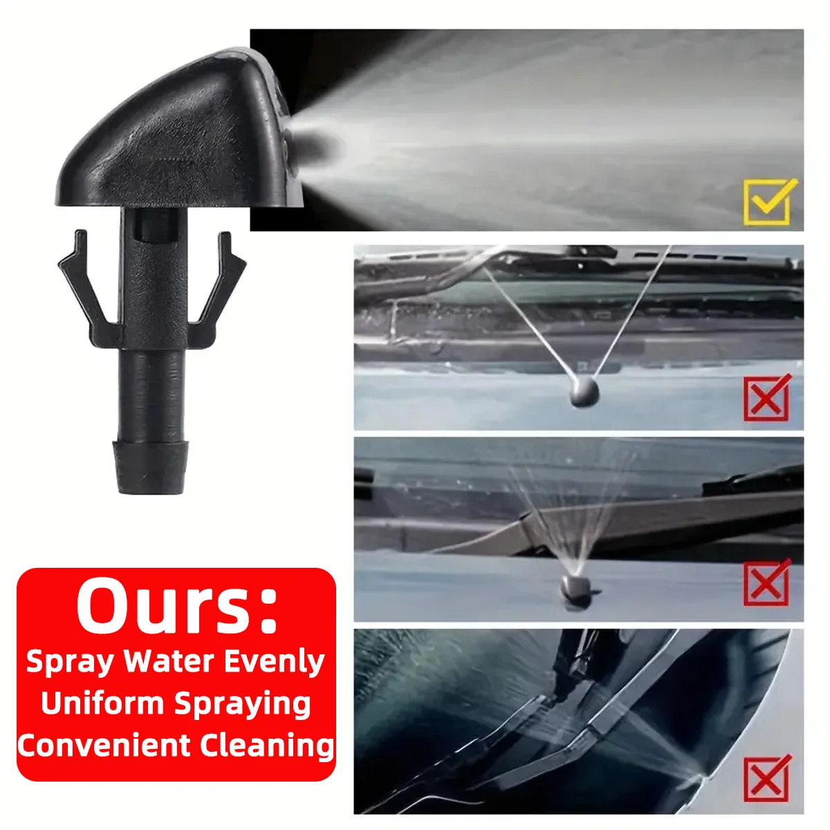 PINMOAP 2PCS Ugello di spruzzo Materiale ABS Adatto per Suzuki Swift Alto SX4 Liana Auto Parabrezza Tergicristallo Ugello di Pulizia 3834056K00