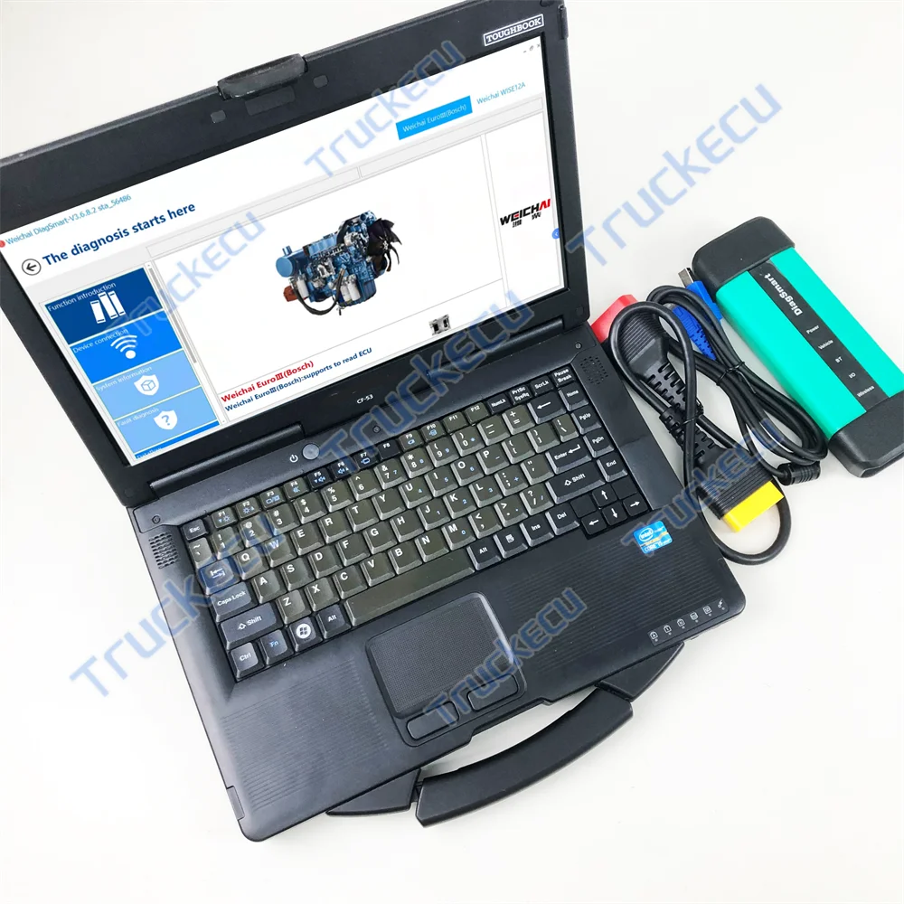 

for Weichai Heavy Duty Diagnostic Tool Specialized Vehicle Inspection Equipment DiagSmart Standard Fault Detector+CF53 Laptop
