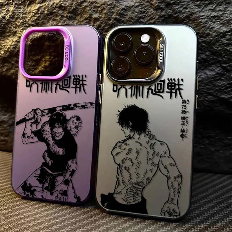 Jujutsu Kaisen Fushiguro Toji per iPhone 15 14 13 12 11 Pro Max XS Max X XR 7 8 Plus 6S custodia per telefono argento colorato moda