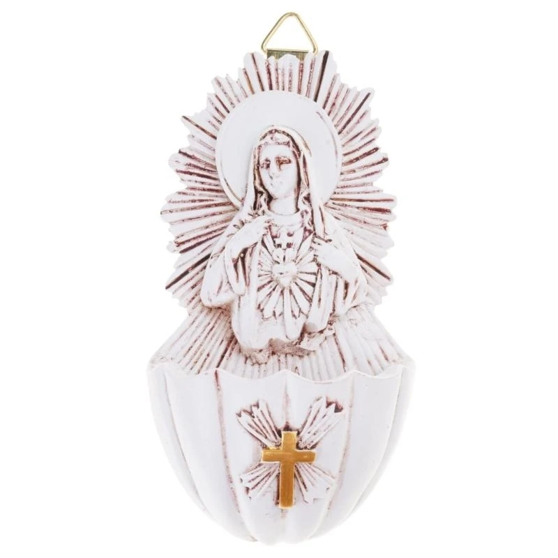 

Artistic Sacred Holy Water Font Key Container with Hook Religious Wall Decors for Secure Key Holding and Home Decoration