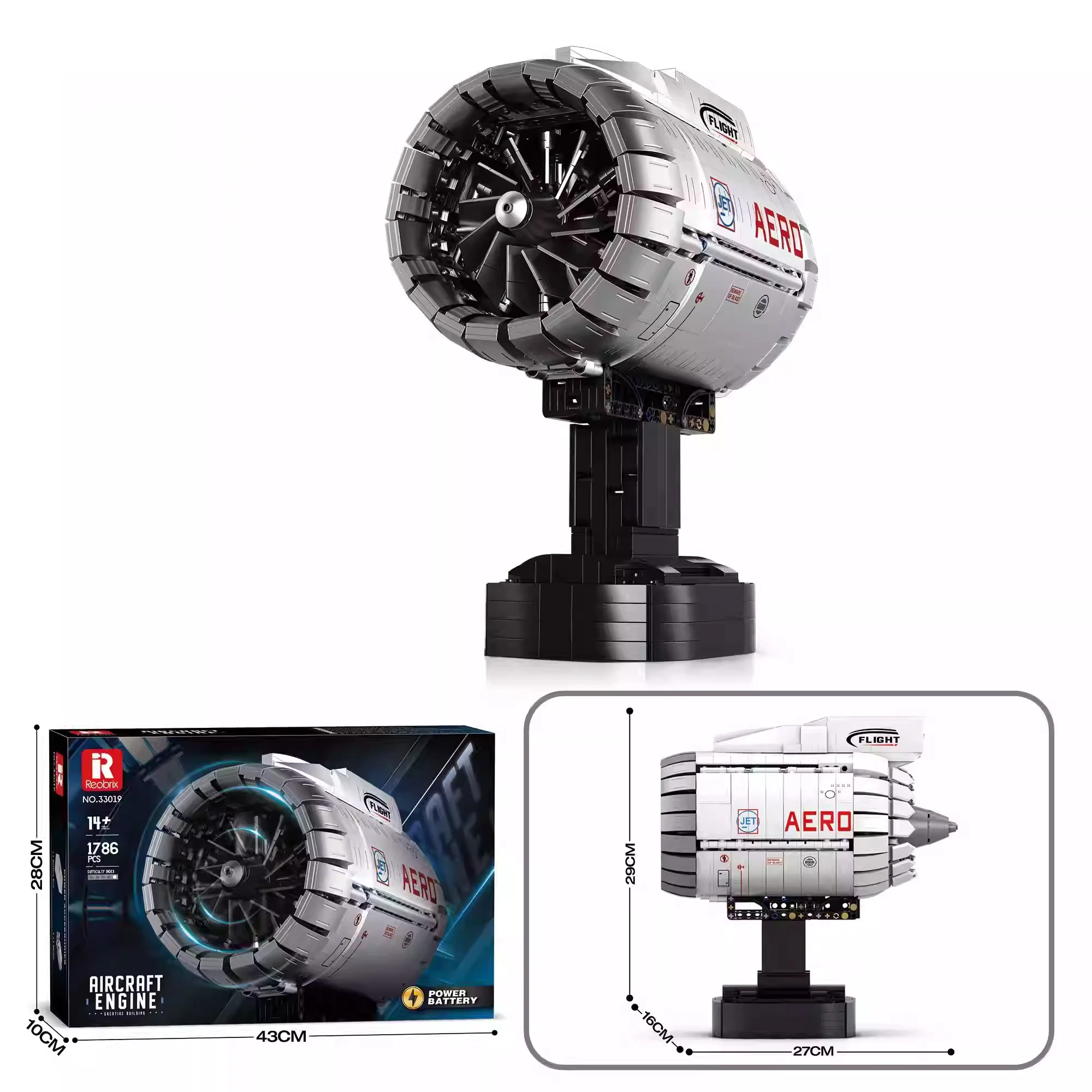 

33019 Aviation Turbofan Engine Electric Model Hand-assembled Aircraft Power Plant Educational Toy Ornaments