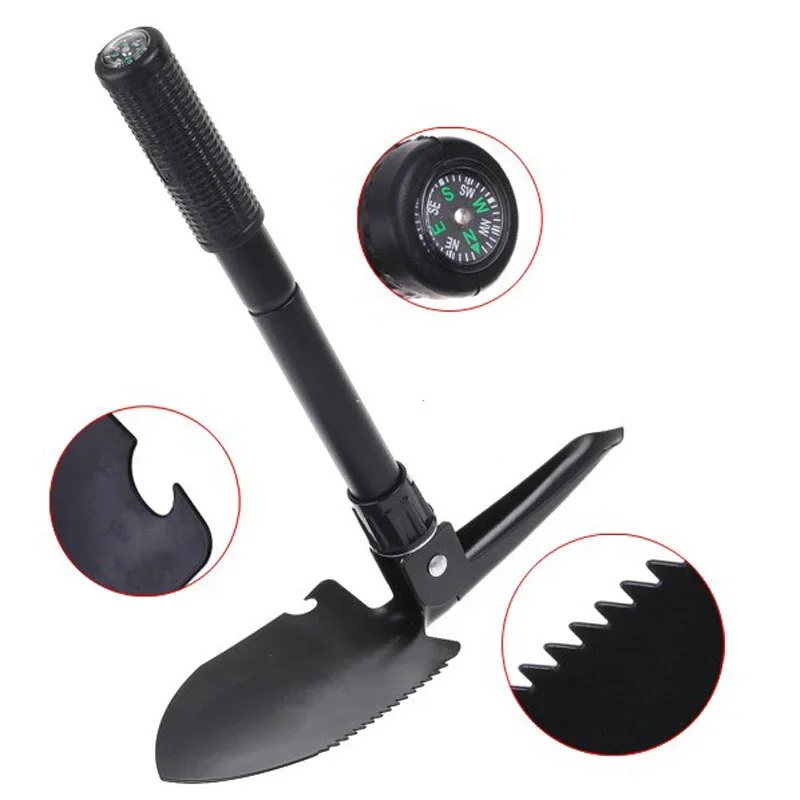 

Multi-function Camping Shovel Military Portable Folding shovel Survival Spade Trowel Dibble Pick Emergency Garden Outdoor Tool