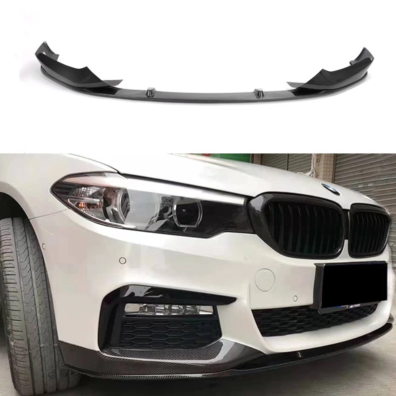 G30 G31 M Performance Style Carbon Fiber Front Bumper Lip Spoiler with Splitter for BMW 520 530 540 550 with M Package 2018 UP